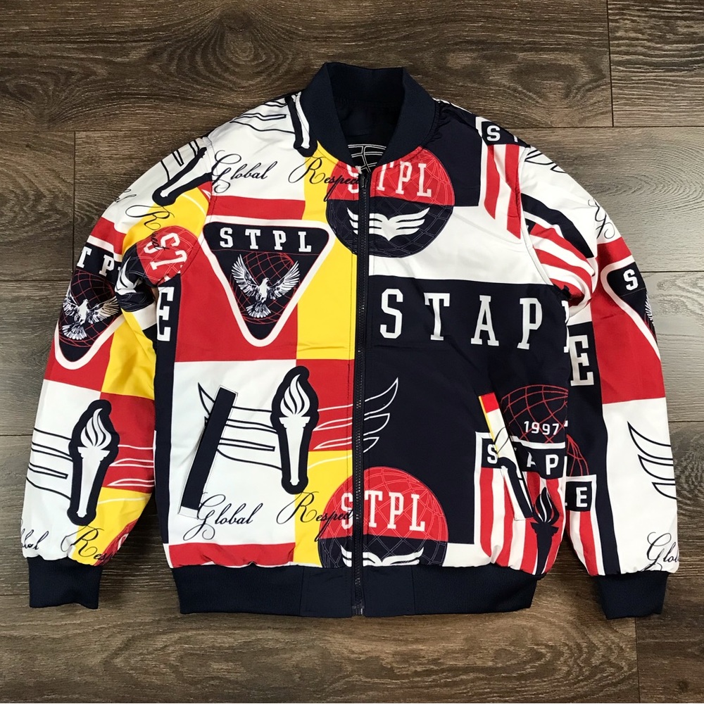 Staple Pigeon Global Respect 1997 Men’s Olympic Trophy Reversible Bomber Jacket